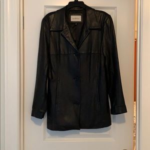 Genuine Leather Lady Hathaway Long Coat